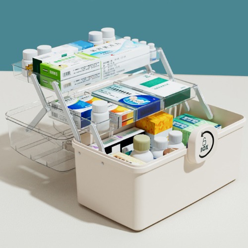 3단 오픈형 가정용 약통 구급함 케이스