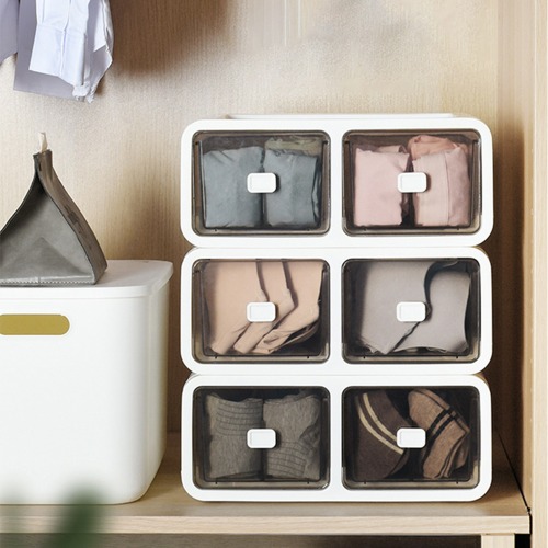 적층식 서랍형 속옷 양말 수납 보관함
