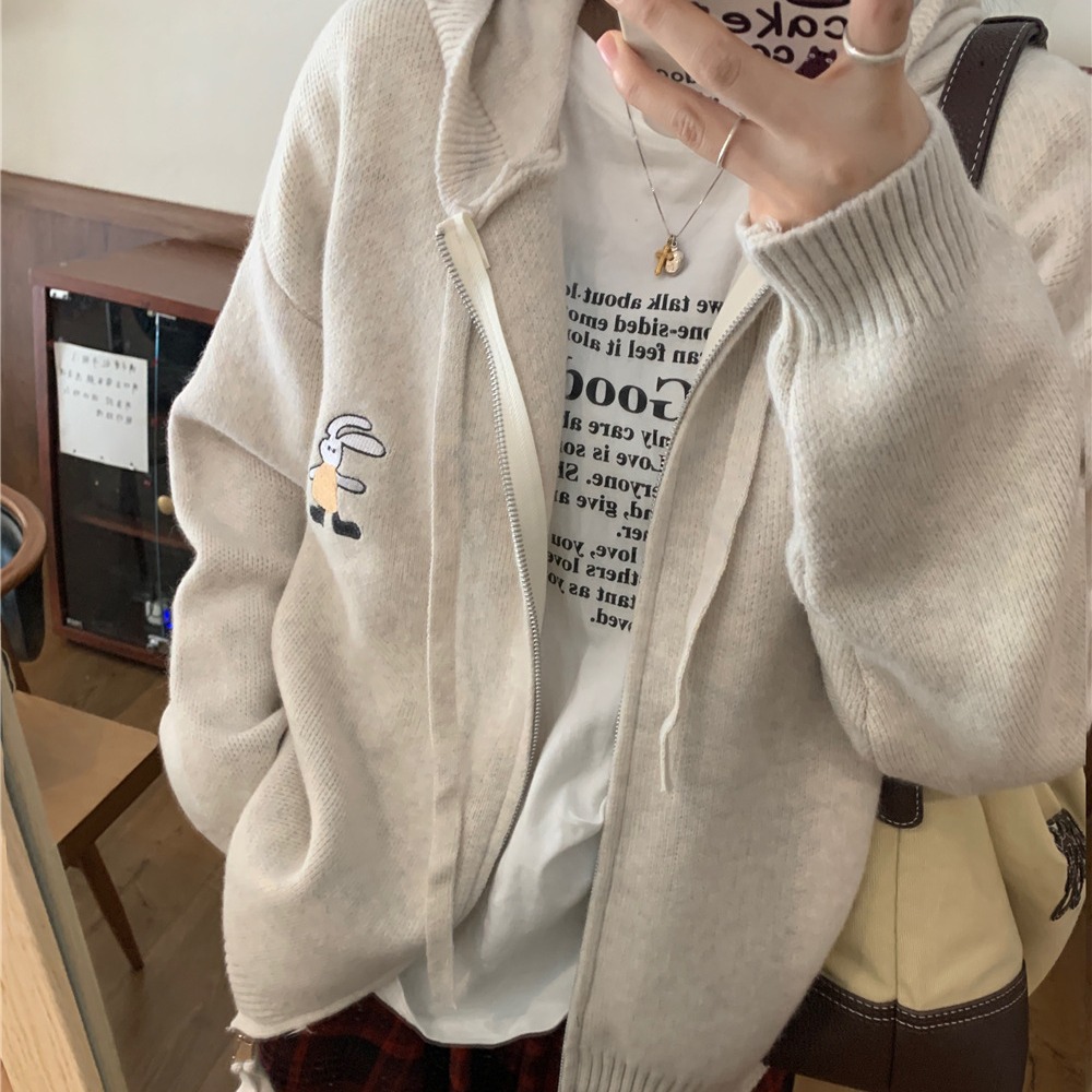 앤드 후드스타일 집업 가디건