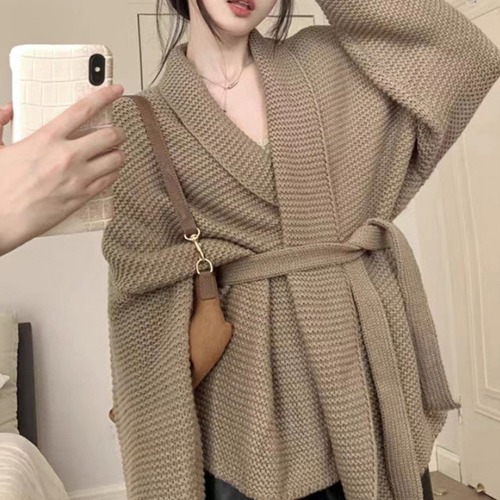 로브형 루즈핏 도톰가디건