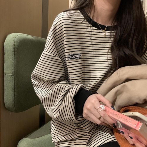 스트라이프 보이핏 맨투맨