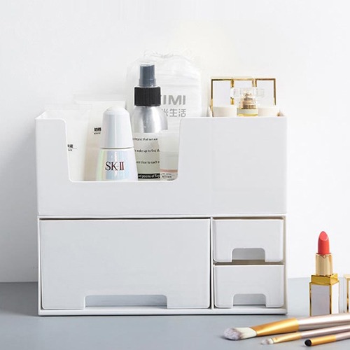 화이트 깔끔 화장품정리대