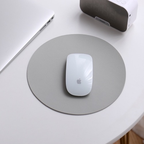 심플 원형 가죽 마우스패드