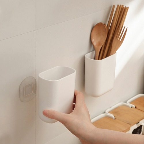 공중부양 물빠지는 면도기 치약 칫솔꽂이 2개세트