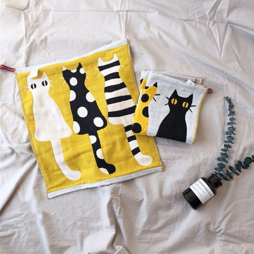 고양이 코튼타올 2개세트