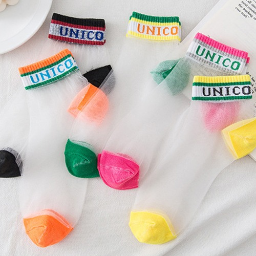 유니크 시스루양말 5개세트