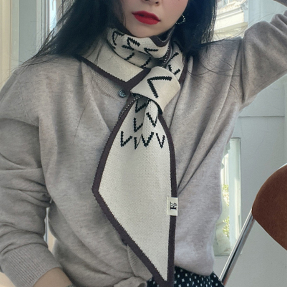 시크 브이패턴 고리 롱머플러