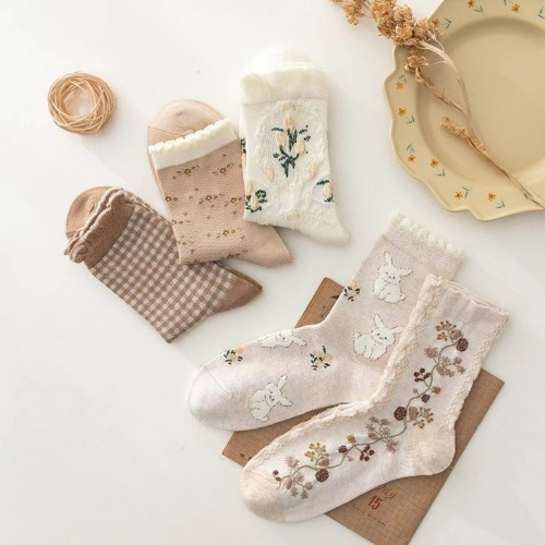 카툰가든 베이지양말 5개세트