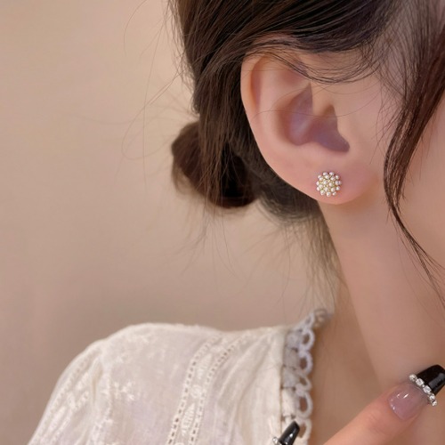 럭셔리 타임 진주꽃 귀걸이