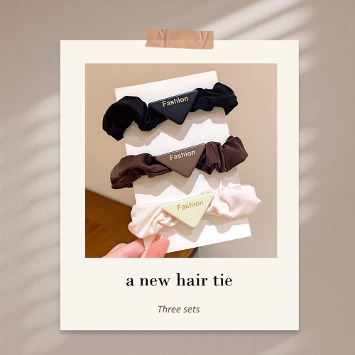 삼각 팬던트 실키곱창머리끈 3개세트