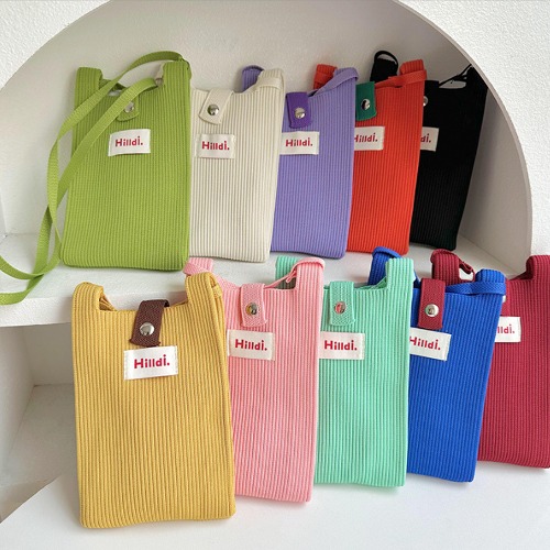 컬러풀 플리츠 니트 크로스백