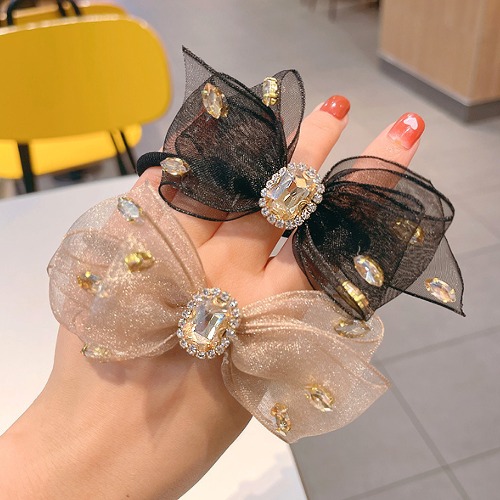 반하다 고급리본큐빅 헤어끈