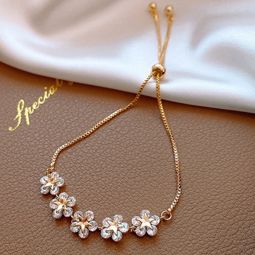 써지컬스틸 골드플라워팔찌