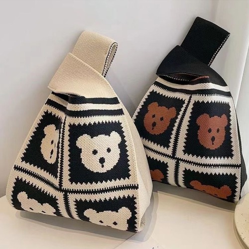 데일리 베어 탄탄 미니 니트백