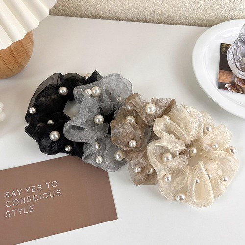 펄 진주 곱창헤어끈 4개세트