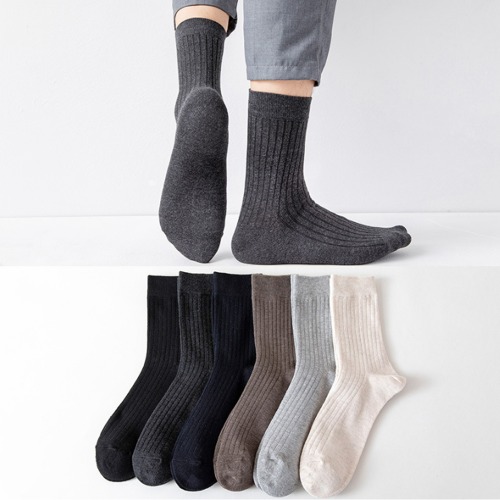 남녀공용 베이직 장목양말 6개세트