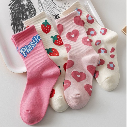 스트로베리 쫀쫀 장목 양말 4종세트