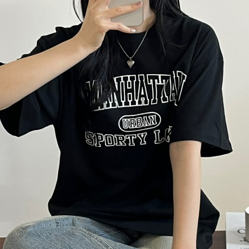 (순면원단) 맨하튼 오버핏 반팔티 남녀공용 순면티