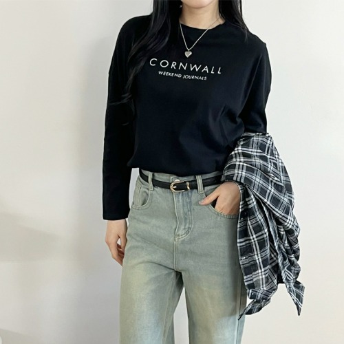 콘긴 부드러운 순면 긴팔티셔츠 3color