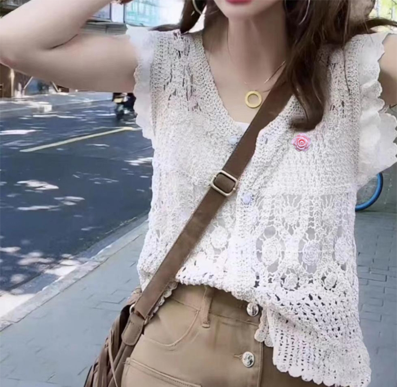 뜨개 크로셰 빈티지 가디건