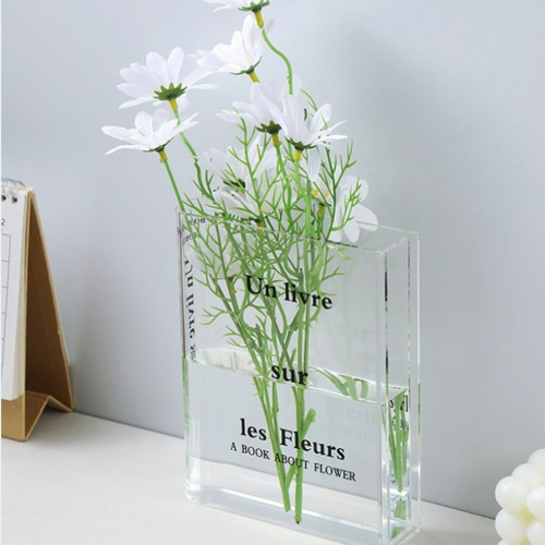 투명 아크릴 책모양 꽃병 인테리어 소품