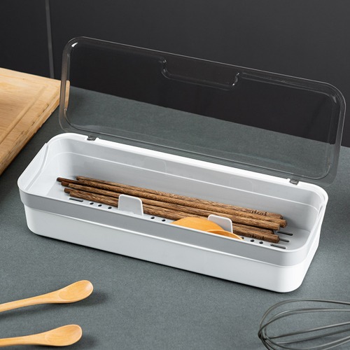 깔끔 뚜껑있는 분리형 물빠짐 수저통 수저보관함 가정용 업소용